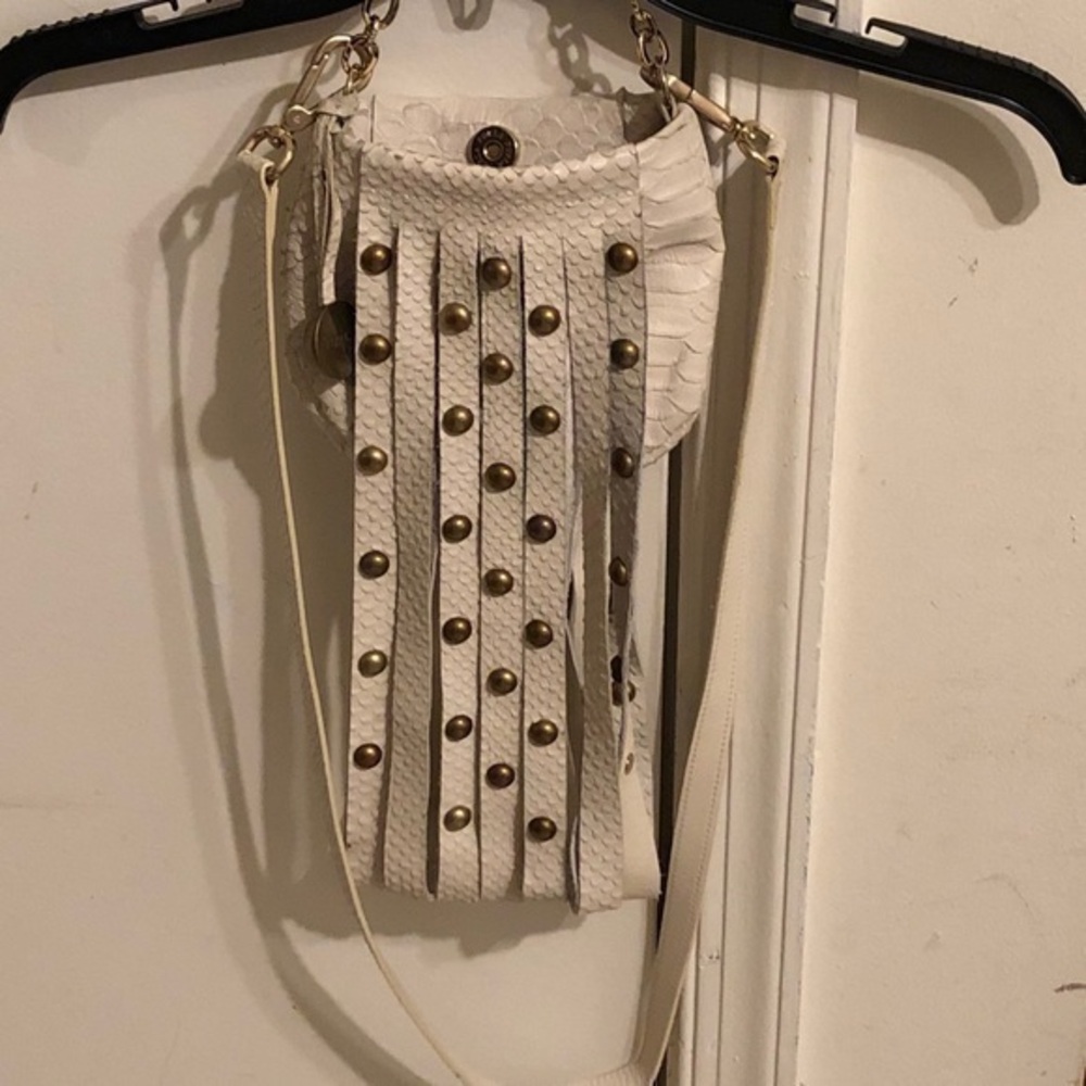 Furla embossed leather hanging grommets crossbody - Picture 1 of 11